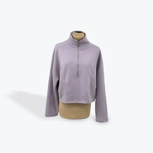 Spyder Active Quarter Zip Pullover Top Purple Textured Cropped Womens Large‎